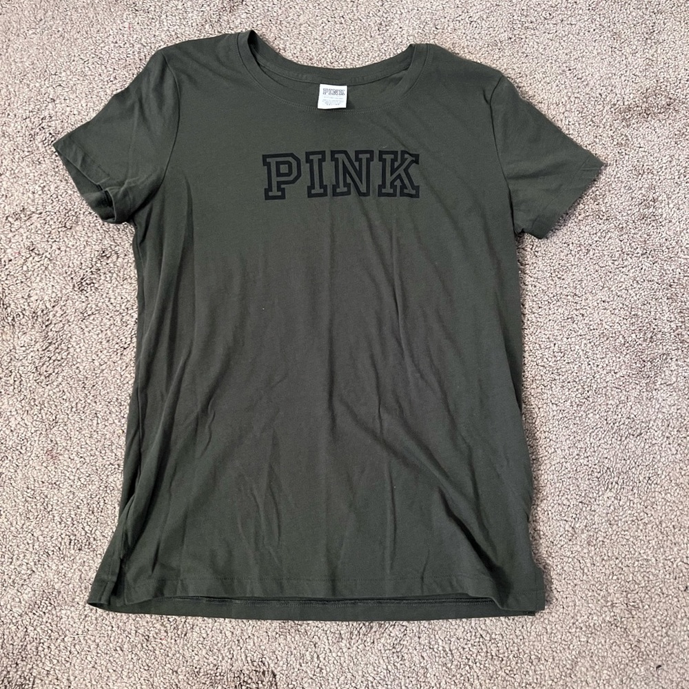 Olive Green VS PINK Crew Neck Tee